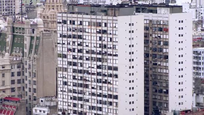 阿根廷布宜诺斯艾利斯市的现代和古老建筑。4k分辨率。