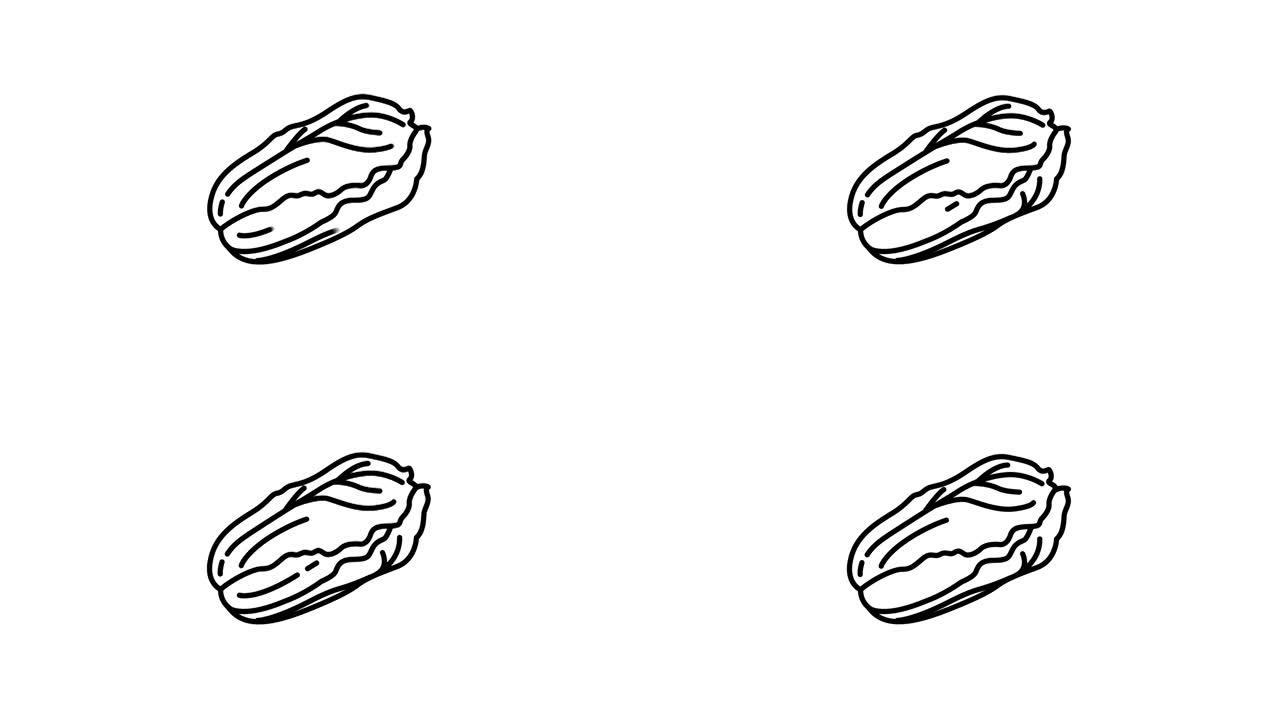 Alpha通道上的大白菜线图标