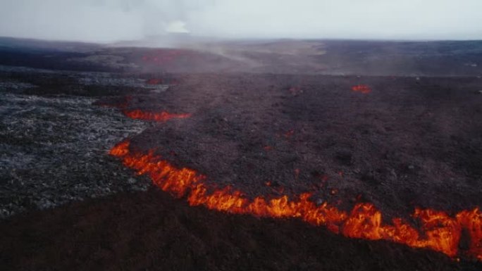 熔岩流夏威夷莫纳罗阿火山2022年