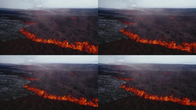 熔岩流夏威夷莫纳罗阿火山2022年