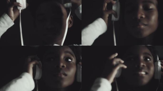 音乐情感黑人小孩子小朋友