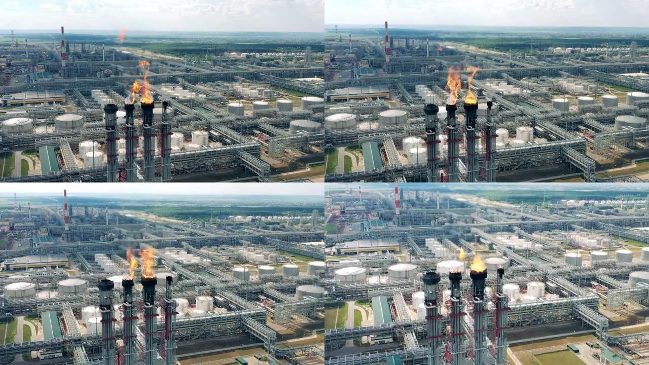 石油精炼厂的外部视图