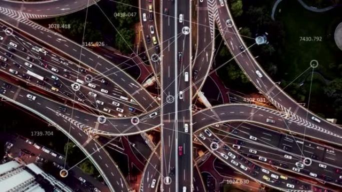 未来智能交通科技公路汽车导航高架桥航拍