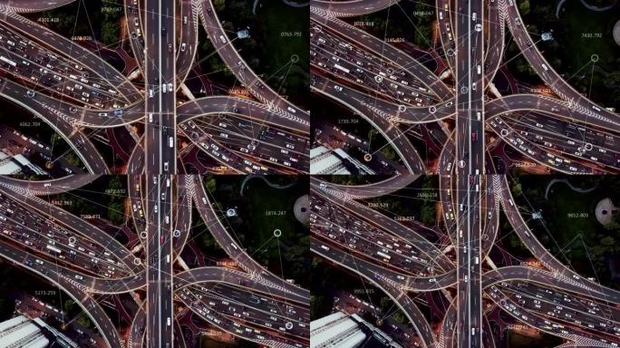 未来智能交通科技公路汽车导航高架桥航拍