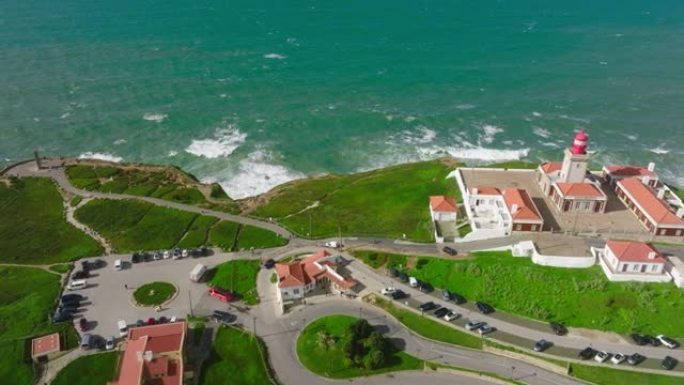 葡萄牙，Cabo da Roca的大西洋海岸无人机视图。夏日