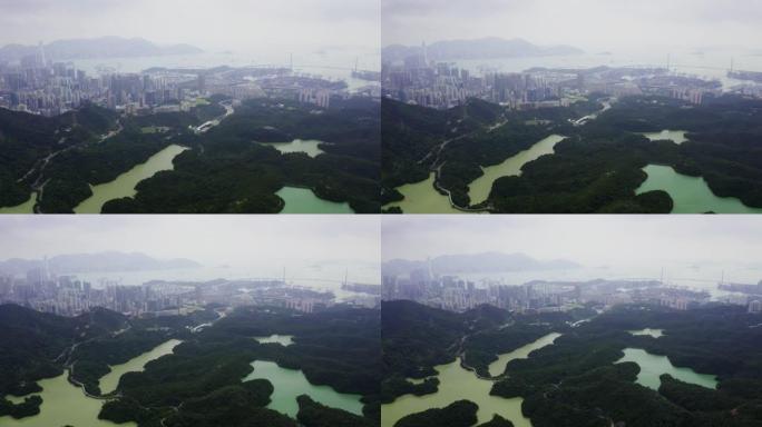 香港金山郊野公园九龙水库无人机景观