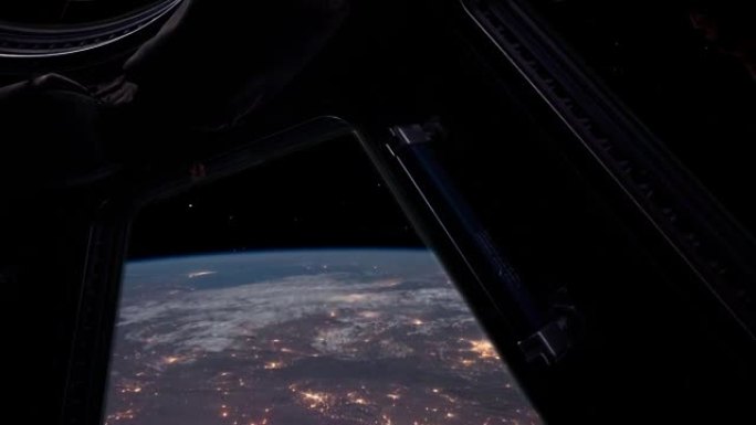 伊朗晚上从太空看到。NASA提供的这段视频的元素。