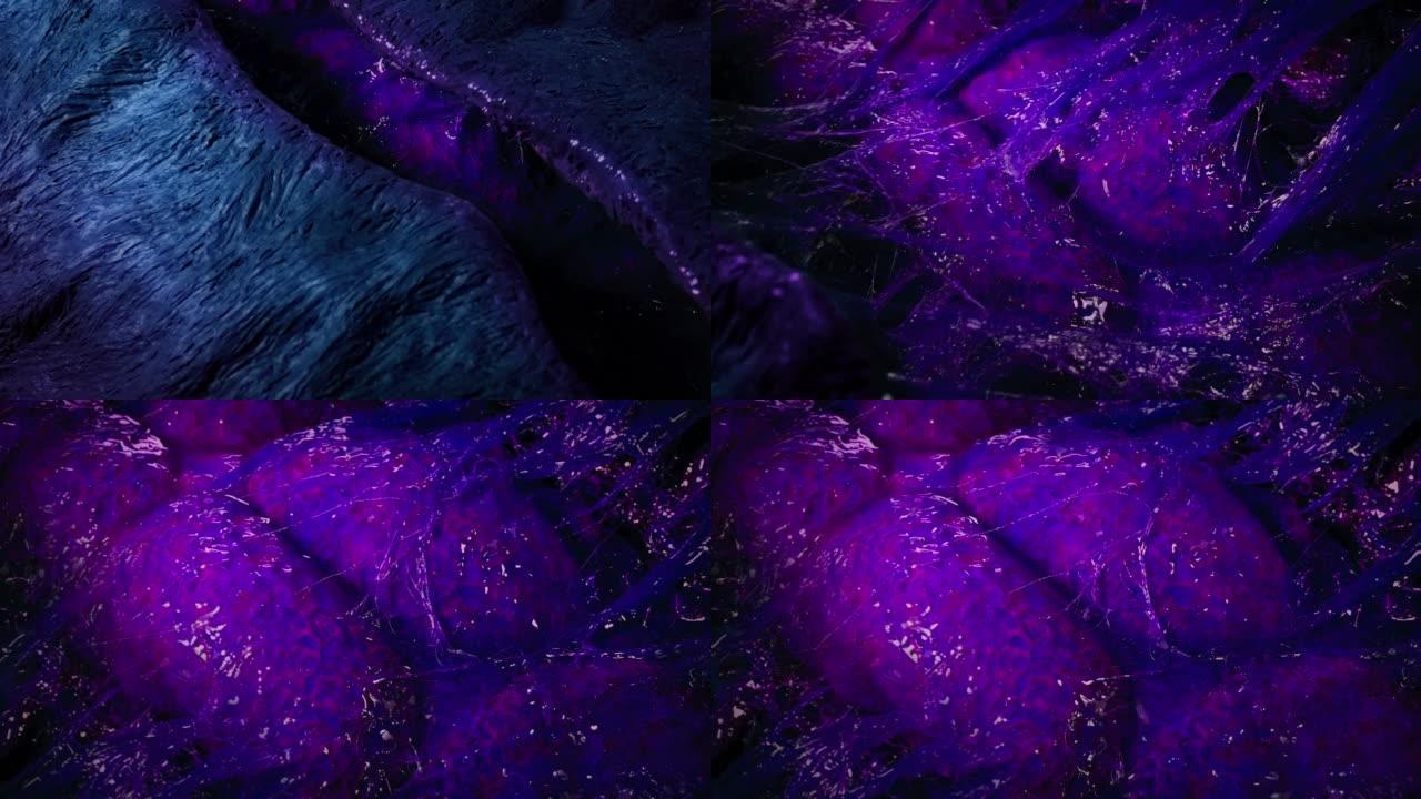 打开一个黏糊糊的紫色突变生物