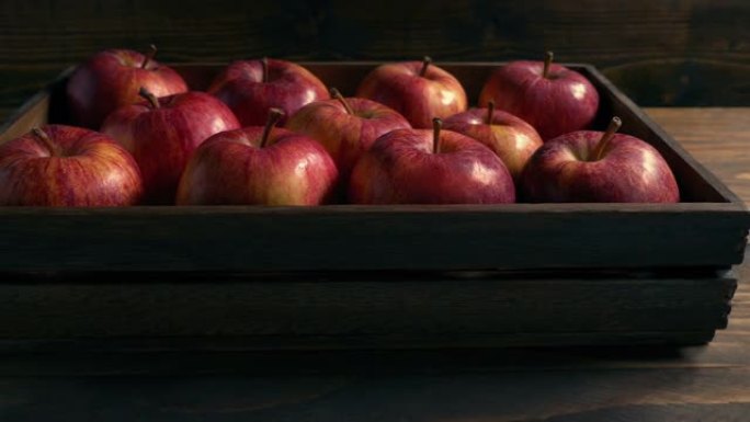 桌上的一盒红苹果视频素材拍摄风景风光国内