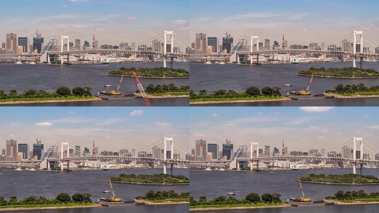 延时: 东京彩虹桥与日本东京塔