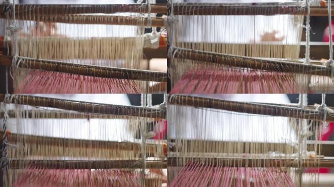 传统棉手工编织织布机缝纫机男耕女织