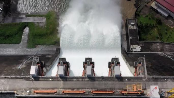 鸟瞰图大坝产生水力发电站