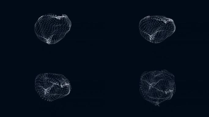 4k抽象网络球体背景-可循环