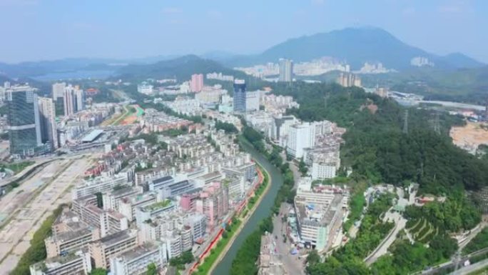 中国深圳市的城市景观鸟瞰图