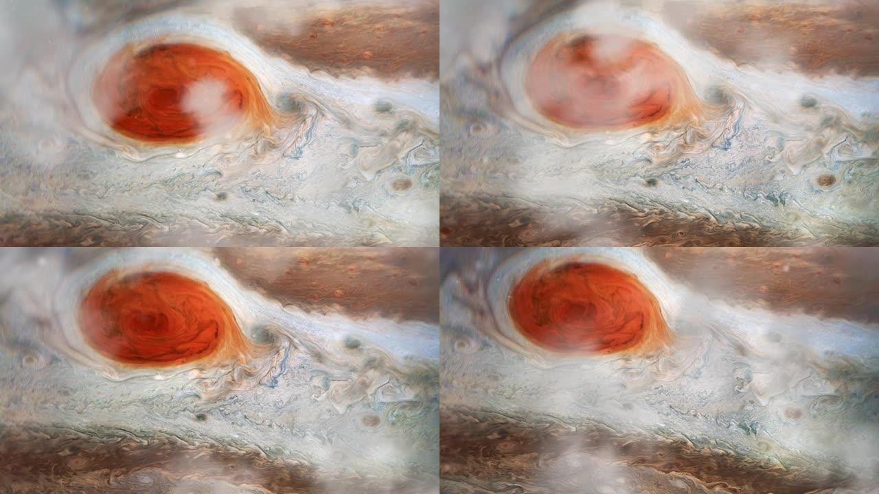 大红斑，木星大气中的一场古老风暴。