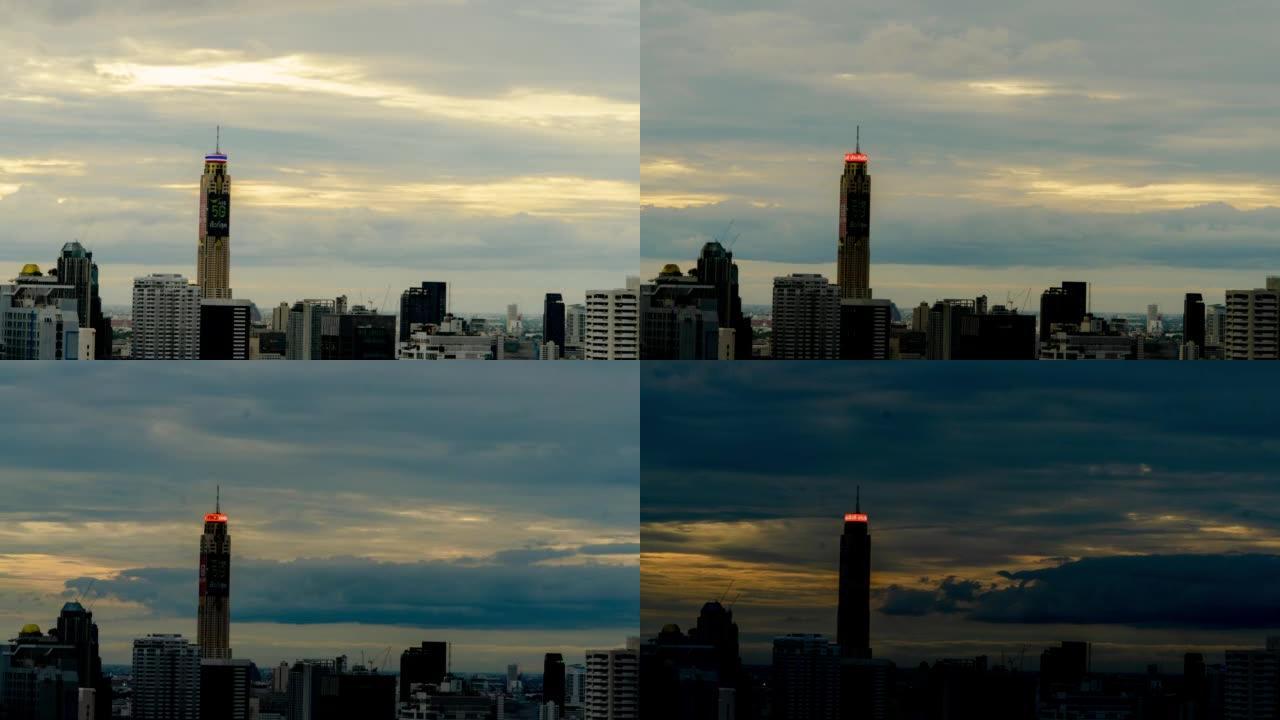 Time Lapse, view of Bangkok Skyscrapers Bangkok, T