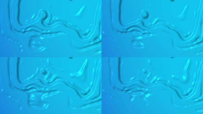 动画抽象全息液体背景。带有波浪的虹彩迷幻液体形状。丰富多彩的流体抽象流。4K 3d渲染无缝循环动画。