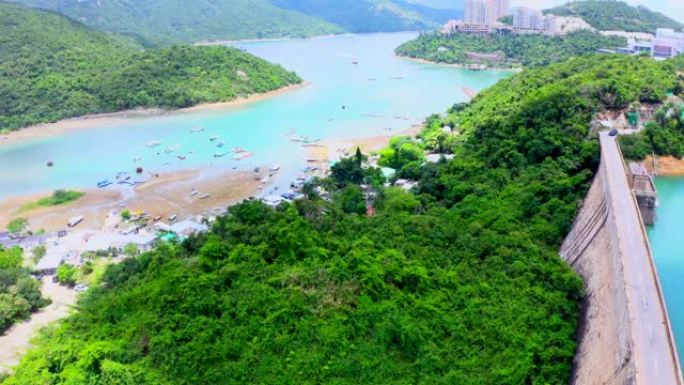 香港大潭水塘排水沟河底集水站河滩