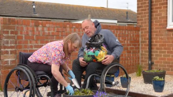 一起园艺一起种花园艺残疾人截肢