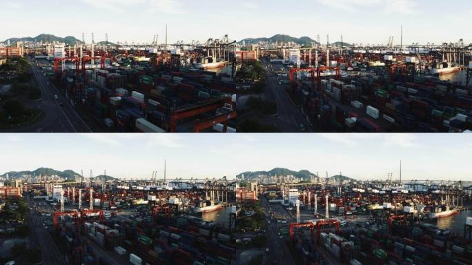 香港货柜货轮码头高速发展