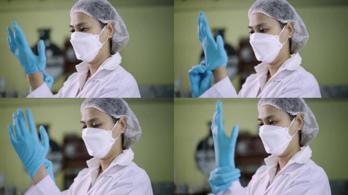 实验室女科学家的视频肖像