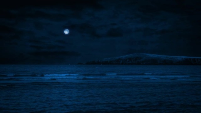 月光下的海岸景观