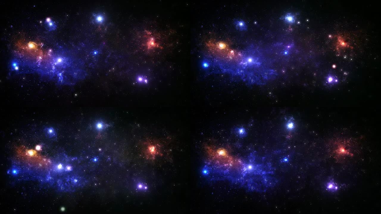 恒星和星系。空间背景。可循环。天文学。