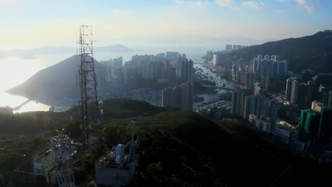 香港香港仔及鸭洲鸟瞰图住宅区