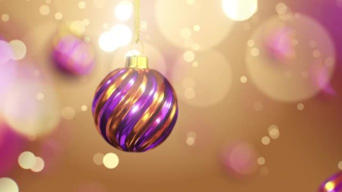 圣诞球摆件背景晶莹光芒视频素材背景装饰