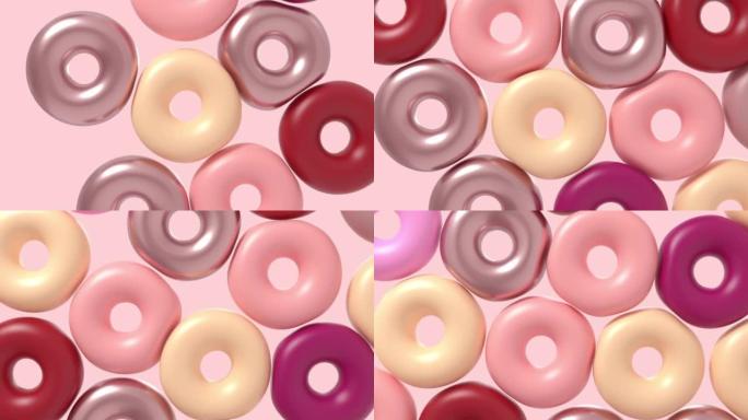 抽象背景与柔和的彩色甜甜圈
