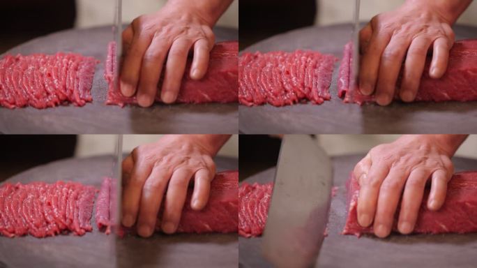 切肉 炙子烤肉切肉 一刀三颤