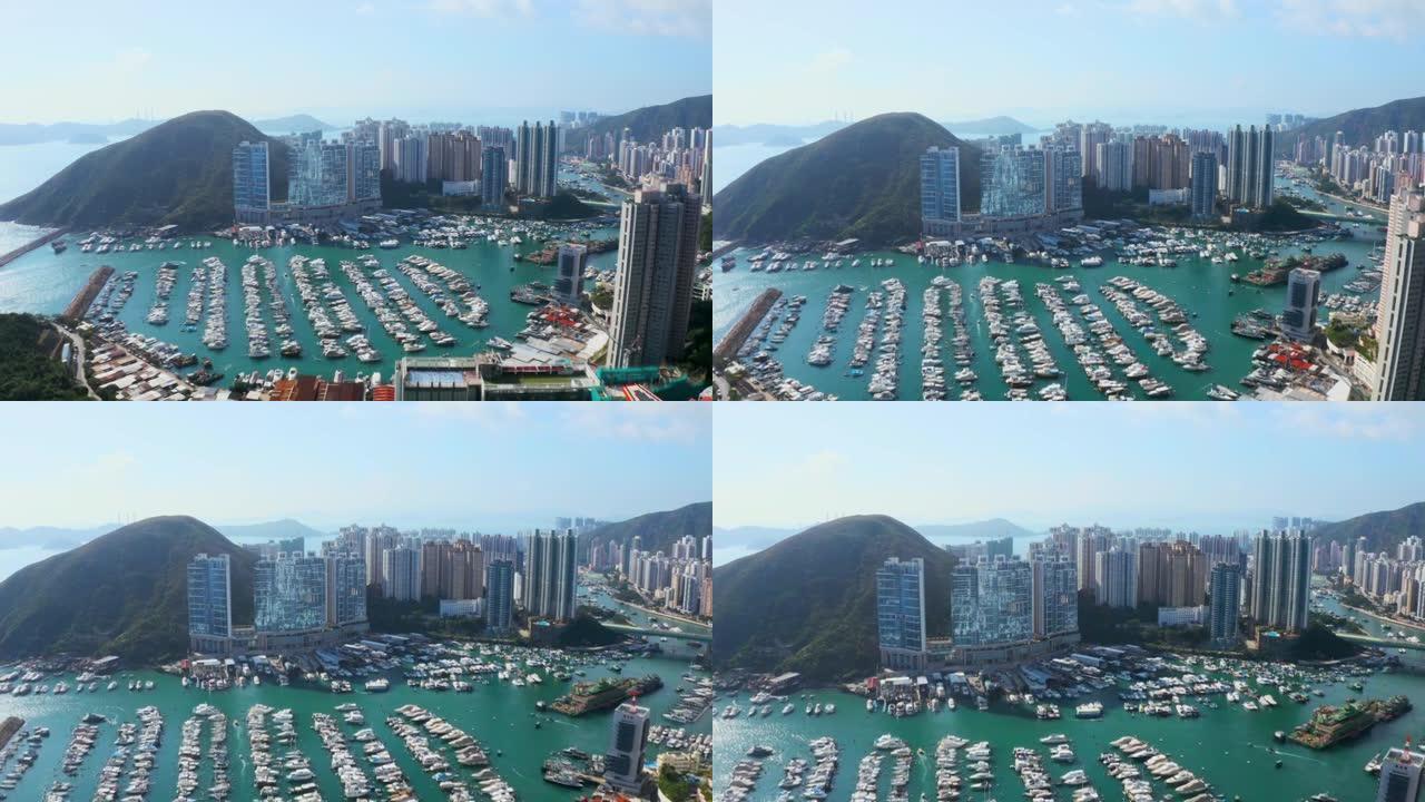 香港码头无人机鸟瞰图