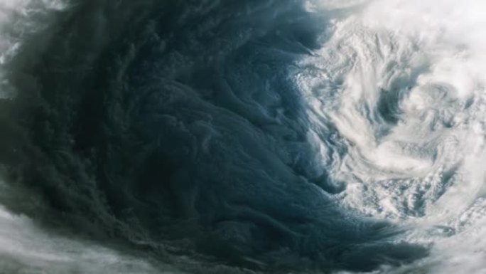 从太空看到的飓风眼墙。美国国家航空航天局提供的这张照片的元素。4k分辨率。