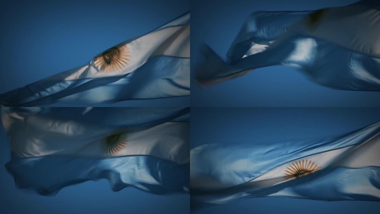 阿根廷国旗对着蓝天。