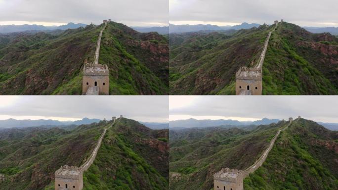 鸟瞰中国长城航拍万里长城墙古代建筑中国神