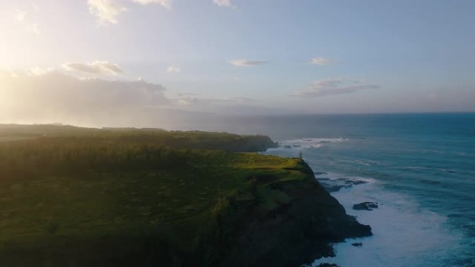 夏威夷毛伊岛海岸线鸟瞰图