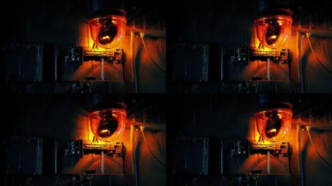 工业墙上闪烁的灯光-环形镜头