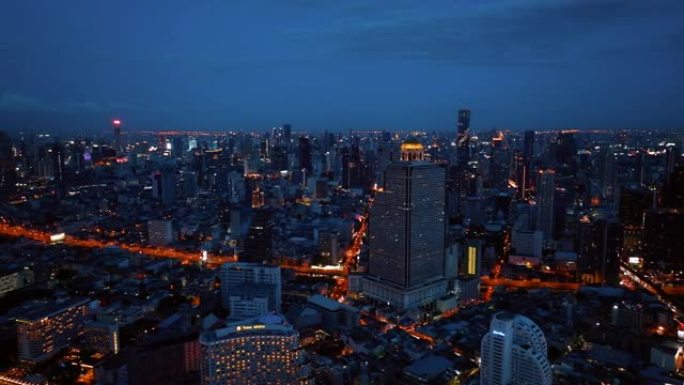 曼谷市鸟瞰图夜景
