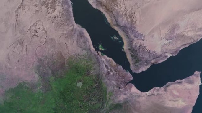 厄立特里亚地图，通过一个4K照片真实动画地球仪放大到太空中，包括非洲、西亚和欧洲的全景。史诗旋转世界