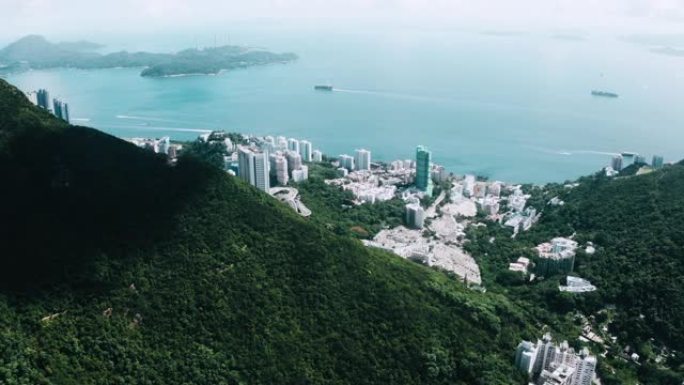 航拍的城市。香港的俯视图