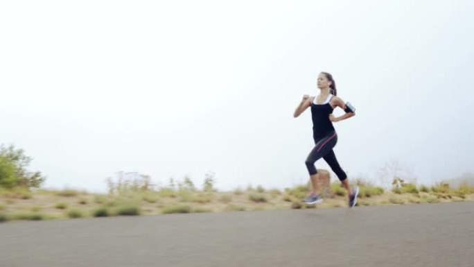 一名年轻女子慢跑的4k录像