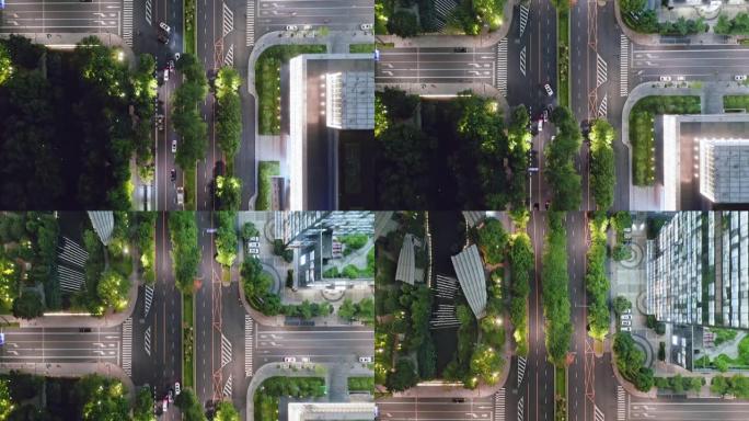 中城道路交叉口鸟瞰图