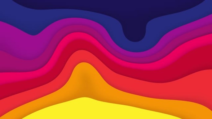 具有抽象流体梯度的4k无缝循环动画，内部辉光表面像风景。美丽的颜色梯度作为抽象的液体波浪状背景，流畅