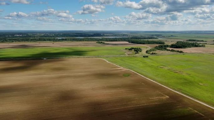 农业领域的鸟瞰图农田粮食种植农业生产