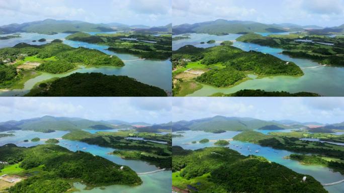 香港西贡村岛屿无人驾驶飞机视图