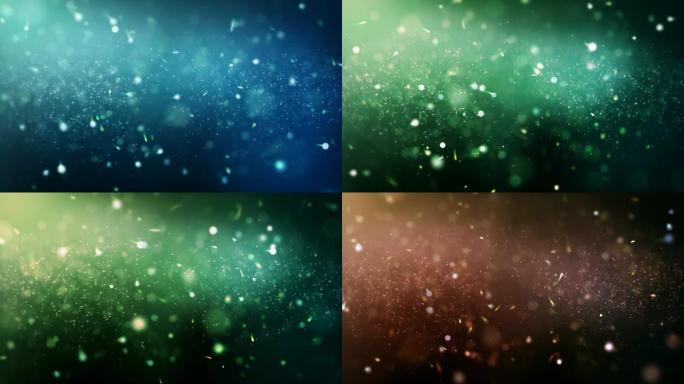 散焦粒子。彗星。蓝色，棕色，绿色。可循环。