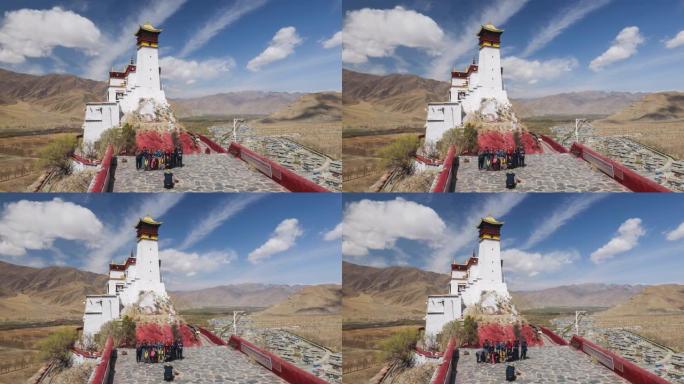 西藏的第一座宫殿白色外墙装扮海拔高