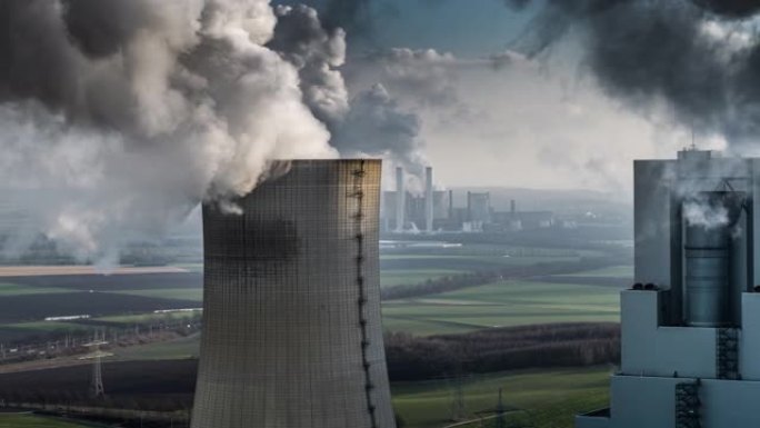 燃煤发电厂烟囱污染废气排放石化油化工火电
