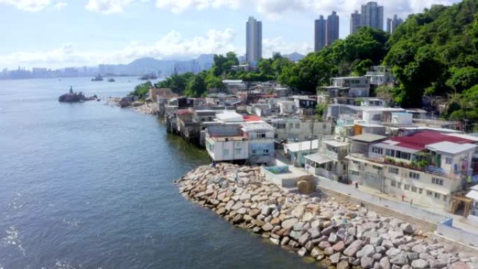 香港鲤鱼门渔村沿海地区特区人文海景房素材