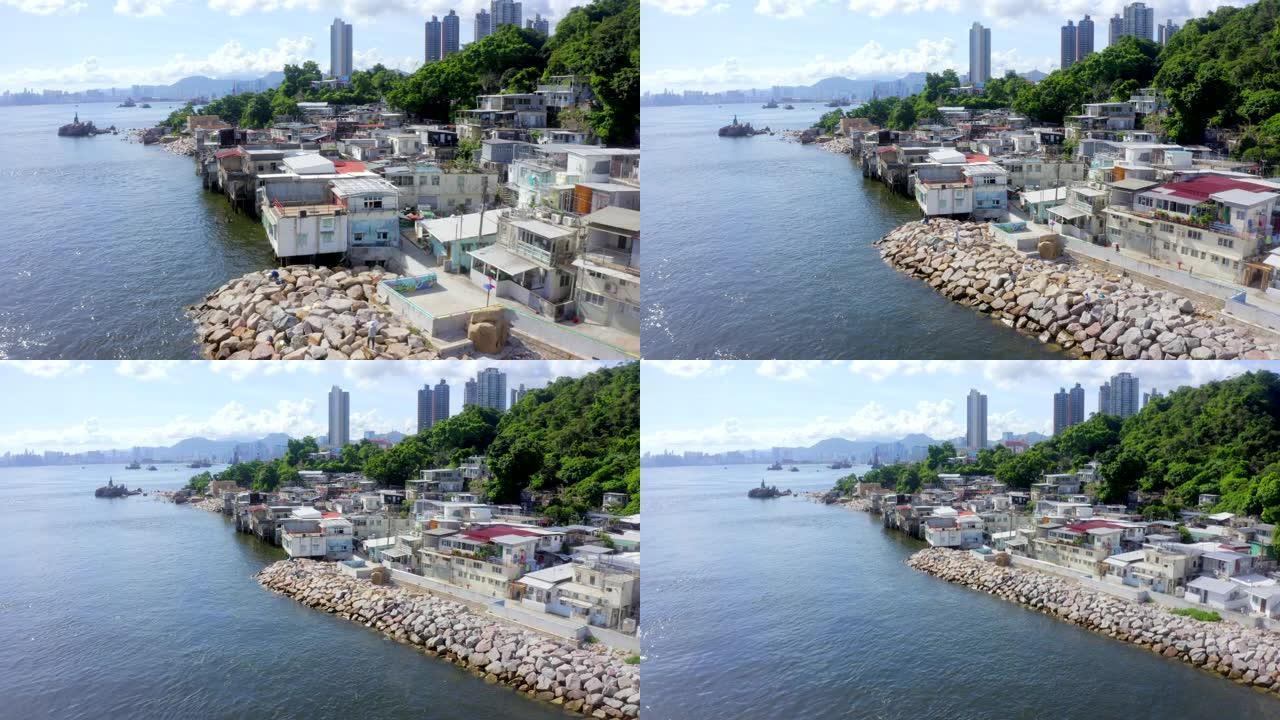 香港鲤鱼门渔村沿海地区特区人文海景房素材